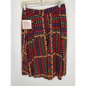 Lu La Roe Woman's Mult-color Hi Low Pull-on NEW Skirt Size M Pleated Full Jersey